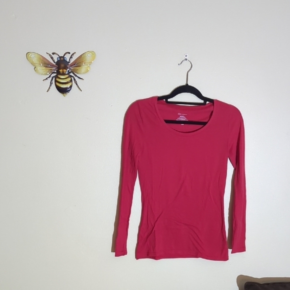 No Boundaries Tops - No Boundaries Red Fitted Long Sleeve Tee